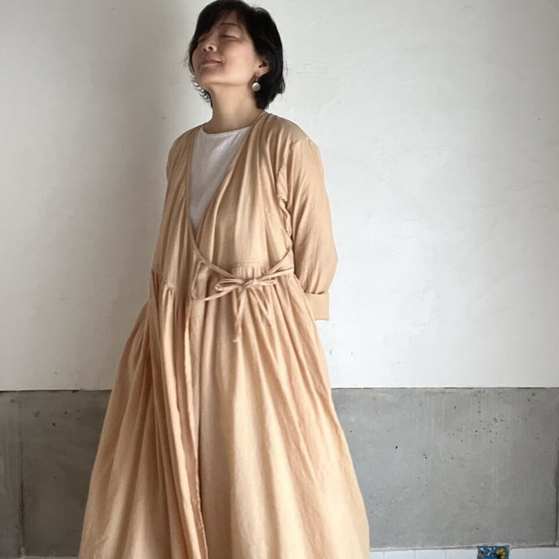 ルク ツルのカシュクール ー植物染めオーガニックコットン60番手ー蘇芳 