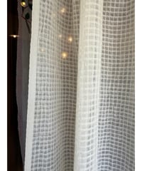 オリジナル白いカーテン　エアリーチェック Cー115×220cmー