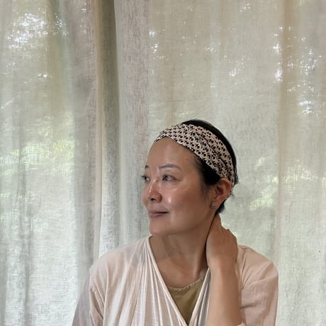ハンドブロックプリント　ヘアーターバン　B
