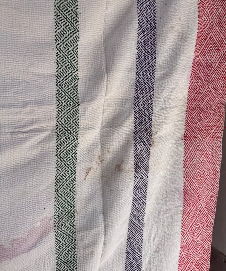 Kantha　オールドカンタ　マルチキルト　White Kantha　79