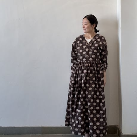 ルクツル　ローブー「Jodhpurロング丈」・バグルー伝統染めハンドブロックプリント
