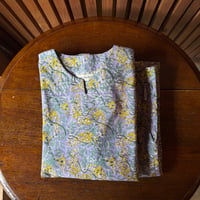 ハンドブロックプリント　パジャマセットーWisteria yellowー