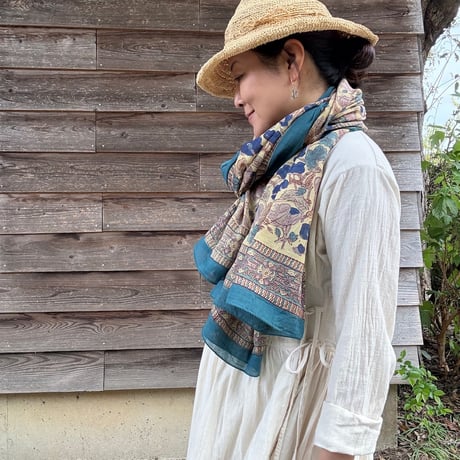 bagru ストール　刺繍　ハンドブロックプリント fit=scale-down,w=1200