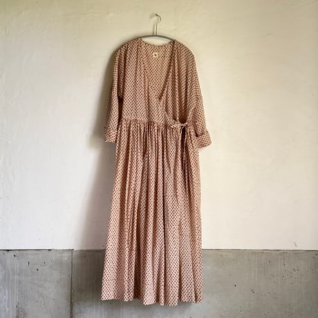 ルクツル　ローブー「Jodhpurロング丈」・バグルー伝統染めハンドブロックプリント  薄手　RED