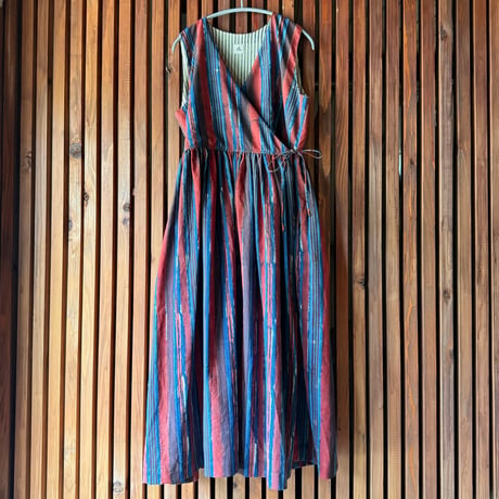 ルクツル　Radha バグルーハンドブロックプリント  Multi-stripe INDIGO