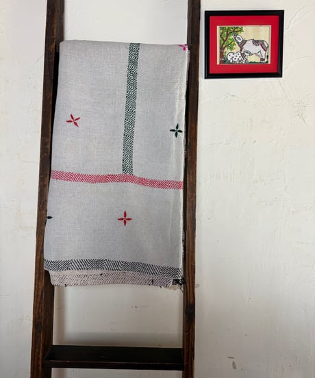 Kantha　オールドカンタ　マルチキルト　White Kantha　88