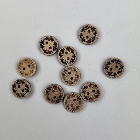インド天然素材ボタンーココナッツAー12mm  10個