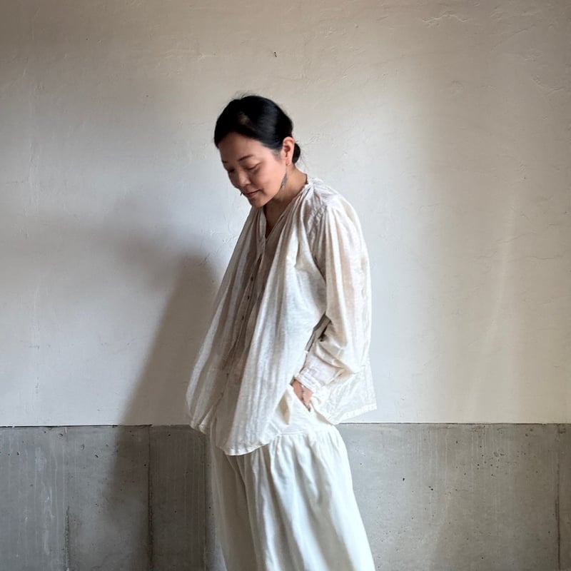 ルクツルのボウタイブラウス　カディコットン ルクツルのボウタイブラウスカディコットン