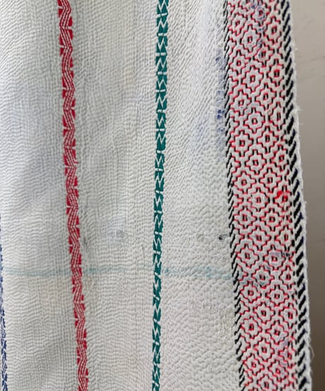 Kantha　オールドカンタ　マルチキルト　White Kantha　68