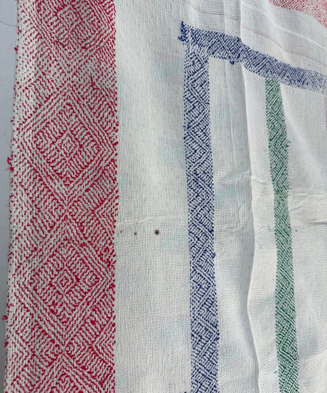 Kantha　オールドカンタ　マルチキルト　White Kantha　79