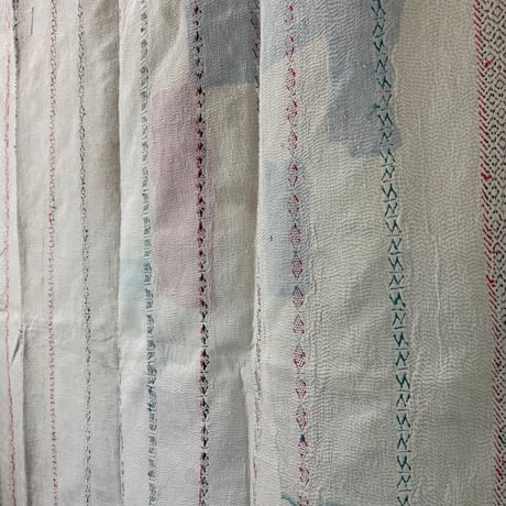 Kantha　オールドカンタ　マルチキルト　White Kantha　68