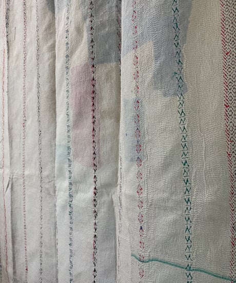 Kantha　オールドカンタ　マルチキルト　White Kantha　68