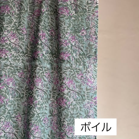 厚さが選べる Original サンガネールハンドブロックプリントーWisteriaー　５０cm単位