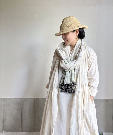 カッチ　カディ（手織り）ストールーカラコットン  G