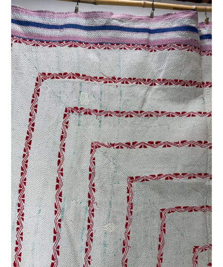 Kantha　オールドカンタ　マルチキルト　White Kantha　84