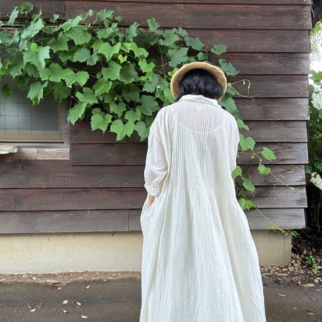 ルクツル　オーガニックコットン・ピンタックワンピース