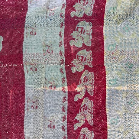 Kantha　オールドカンタ　マルチキルト　White Kantha　91
