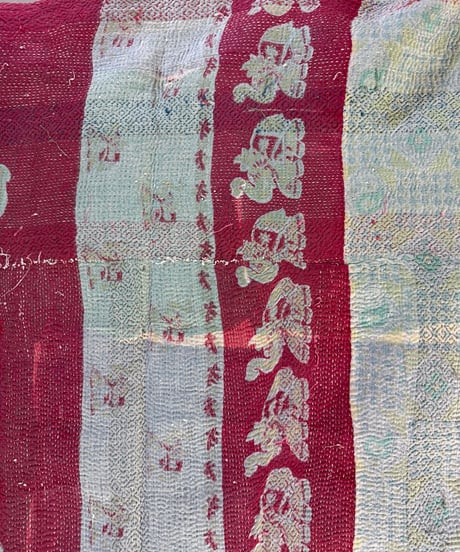 Kantha　オールドカンタ　マルチキルト　White Kantha　91