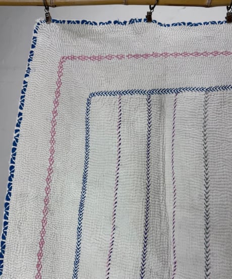Kantha　オールドカンタ　マルチキルト　White Kantha　54