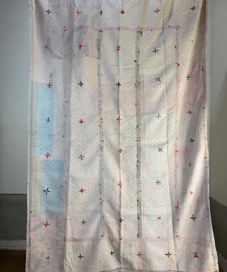 Kantha　オールドカンタ　マルチキルト　White Kantha　88