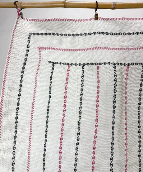 Kantha　オールドカンタ　マルチキルト　White Kantha   58