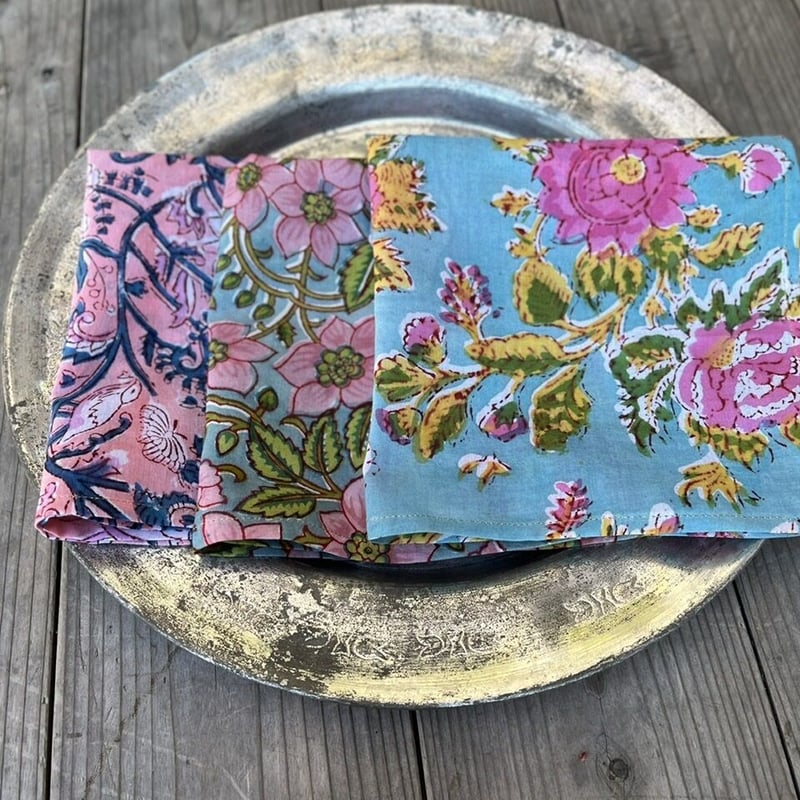 ハンドブロックプリント オリジナルハンカチ | ONABAKE97