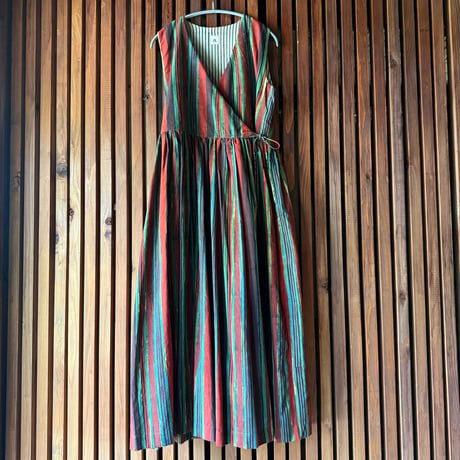 ルクツル　Radha バグルーハンドブロックプリント  Multi-stripe