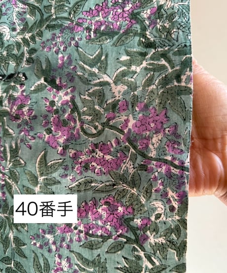 厚さが選べる Original サンガネールハンドブロックプリントーWisteriaー　５０cm単位