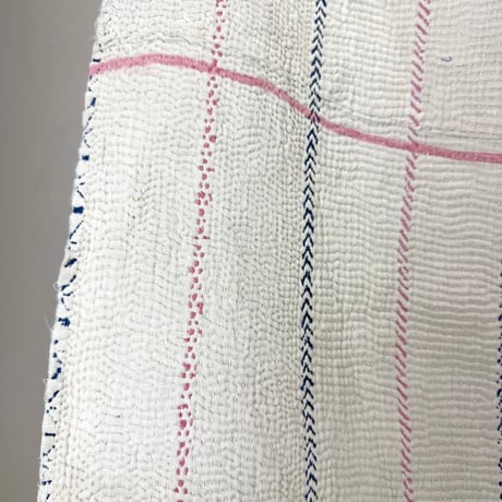 Kantha　オールドカンタ　マルチキルト　White Kantha　54