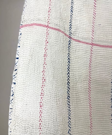 Kantha　オールドカンタ　マルチキルト　White Kantha　54