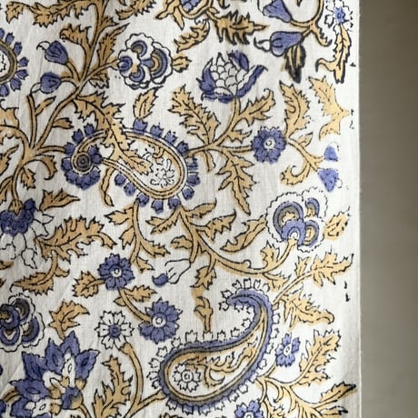 厚さが選べる　Special サンガネールハンドブロックプリントーBotanical paislyー