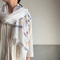 コルカタ　カディ（手織り）ストールー・ジャムダニ織 F