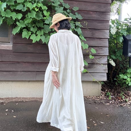 ルクツル　オーガニックコットン・ピンタックワンピース