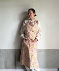 ハンドブロックプリントエプロンーサンガネールー