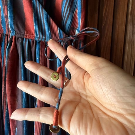 ルクツル　Radha バグルーハンドブロックプリント  Multi-stripe INDIGO