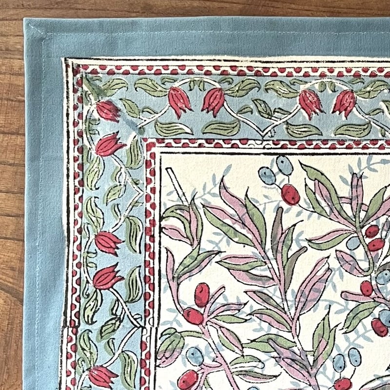 トールペイント作品 ランチョンマット オリジナル ハンドブロックプリントのランチョンマット B | ONABAKE97