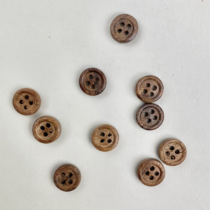 インド天然素材ボタンー木ー9mm 10個 | ONABAKE97 
