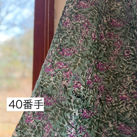 厚さが選べる Original サンガネールハンドブロックプリントーWisteriaー　５０cm単位
