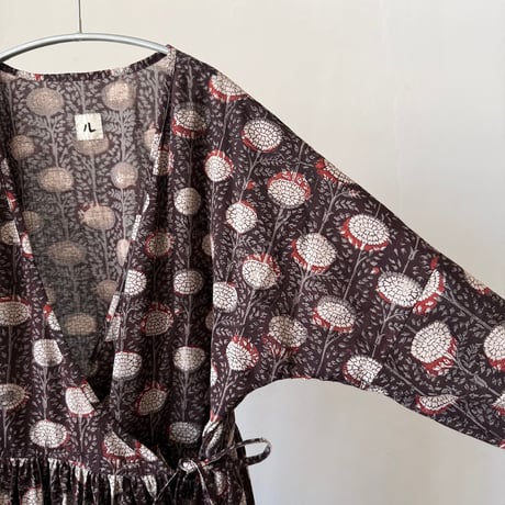 ルクツル　ローブー「Jodhpurロング丈」・バグルー伝統染めハンドブロックプリント