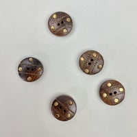 インド天然素材ボタンー木&金属ー20mm  5個