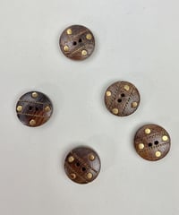 インド天然素材ボタンー木&金属ー20mm  5個