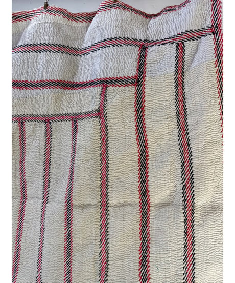 Kantha　オールドカンタ　マルチキルト　White Kantha　75