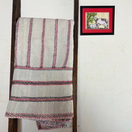 Kantha　オールドカンタ　マルチキルト　White Kantha　75
