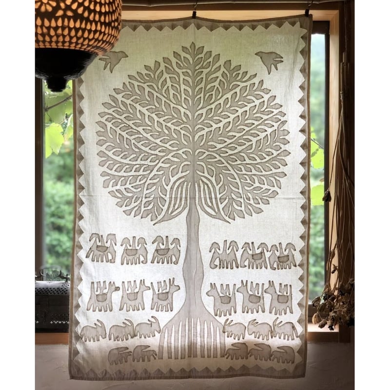 生命の木」パッチワークタペストリー Bー | ONABAKE97