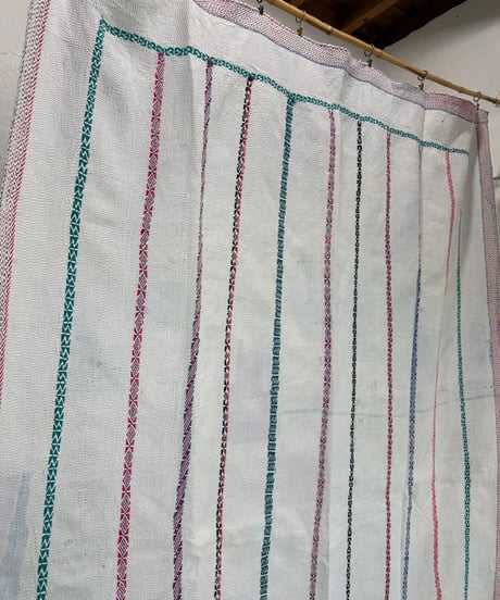 Kantha　オールドカンタ　マルチキルト　White Kantha　68