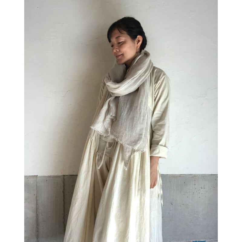 リネン カディ大判ストール ーナチュラルー | ONABAKE97