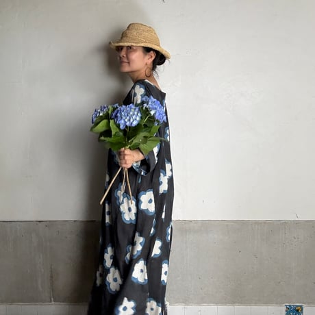 ルクツルのドレスRadhika ・Original  Block Print -Flower-