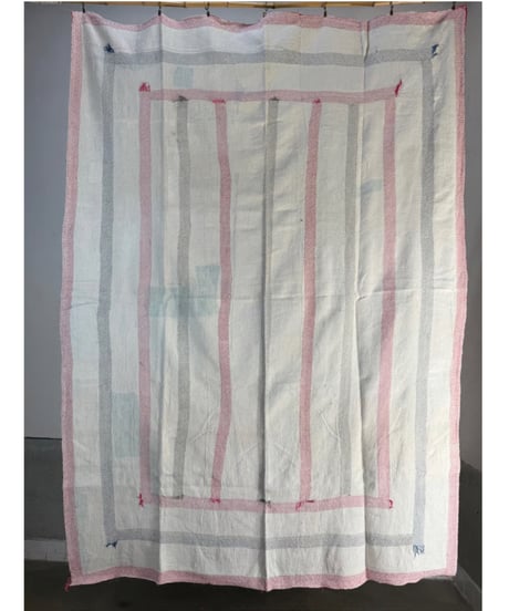 Kantha　オールドカンタ　マルチキルト　White Kantha　91