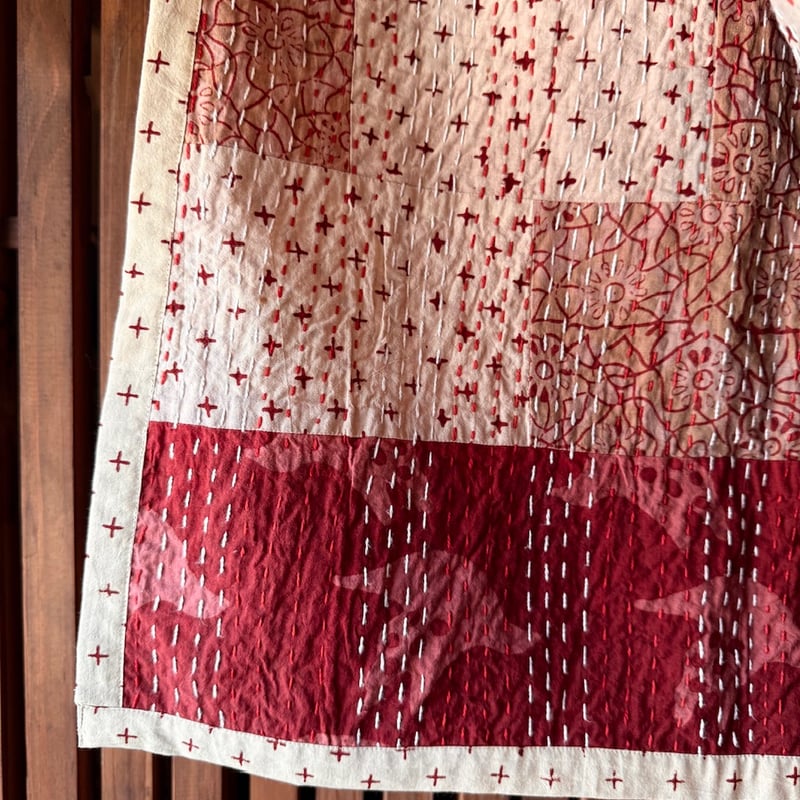 専用　ワンダフルワールド　綿クローシェパッチワークニットストール・バッグ 専用 ワンダフルワールド 綿クローシェパッチワークニット