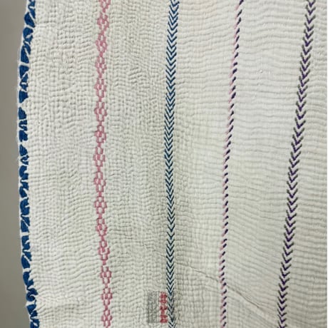 Kantha　オールドカンタ　マルチキルト　White Kantha　54